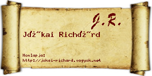 Jókai Richárd névjegykártya